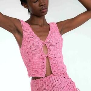 Tach Clothing Angela Crochet Top Pink